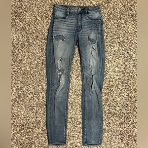 AEO Distressed Sky High Jeggings